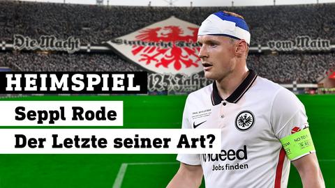 Im Hintergrund die Eintracht-Choreo der Fans zum 125. Jubiläum des Vereins, rechts Spieler Sebastian Rode mit Turban.